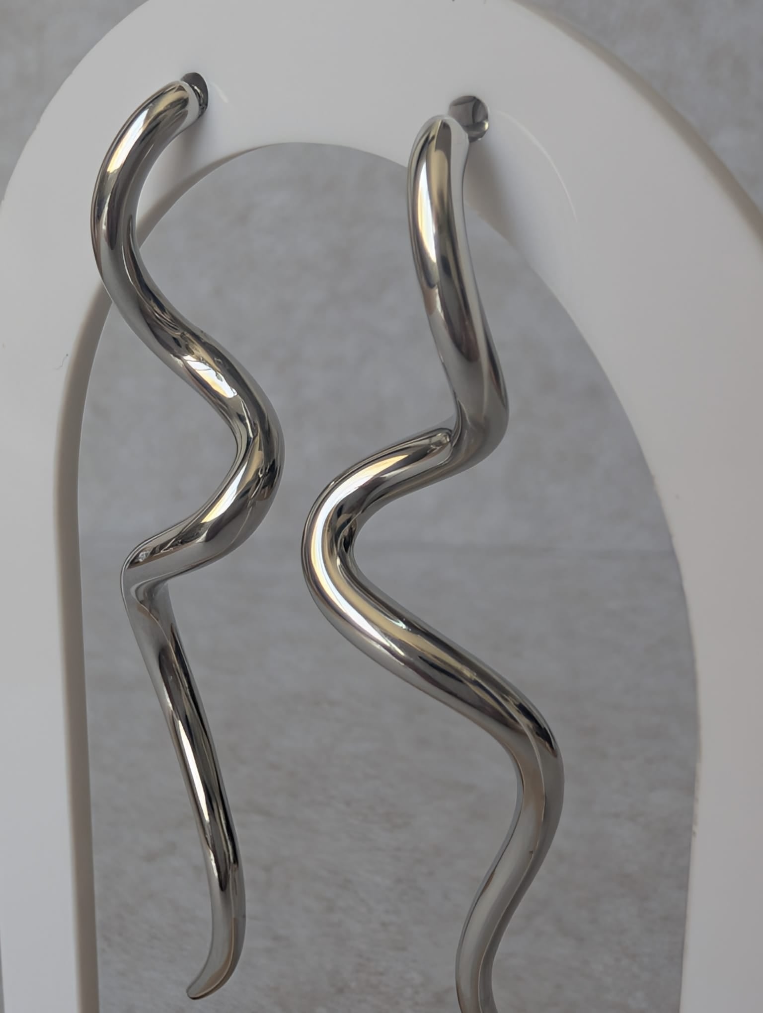 Pendientes ONDAS plateados