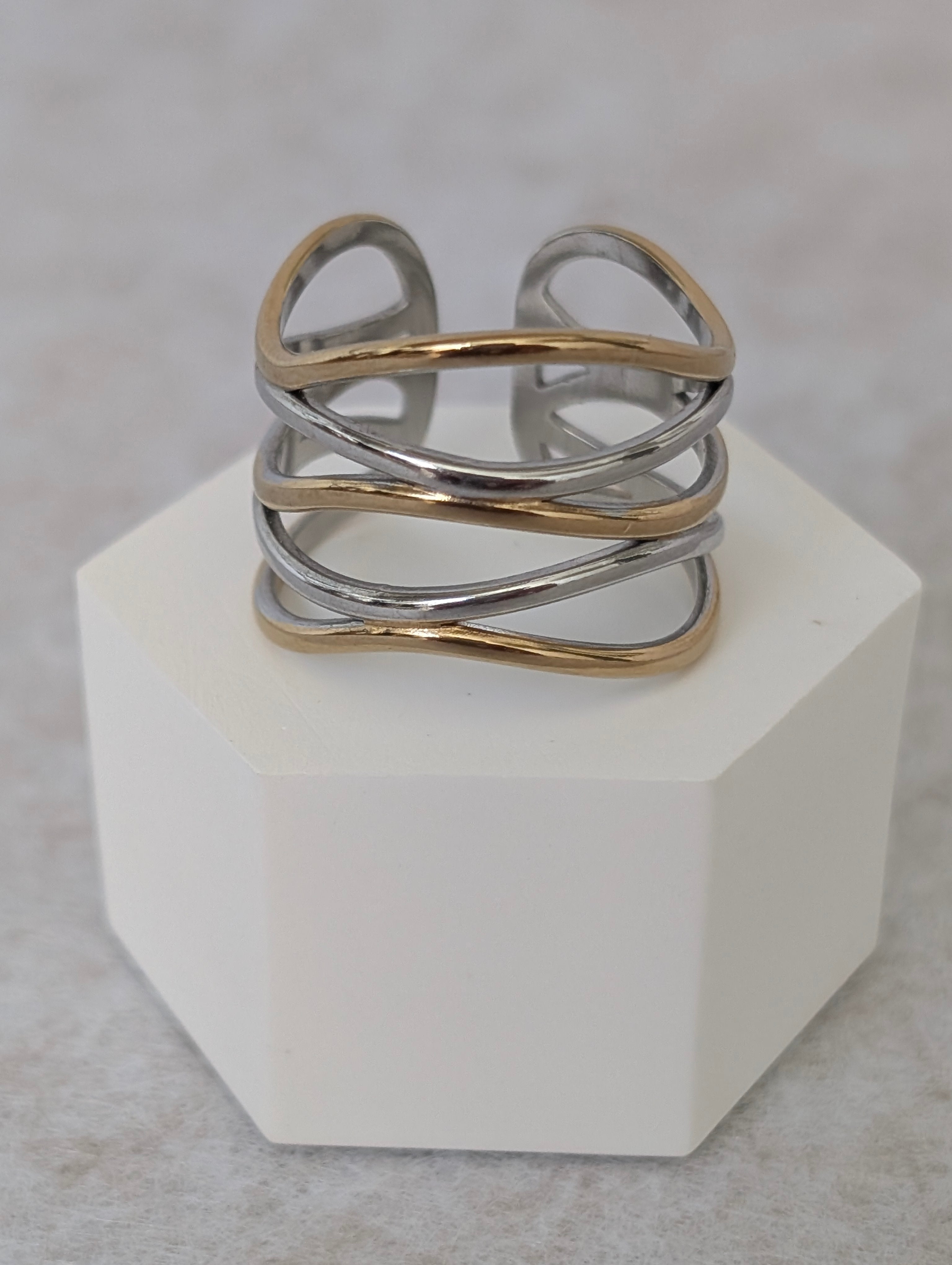 Anillo ONDAS dorado/plateado